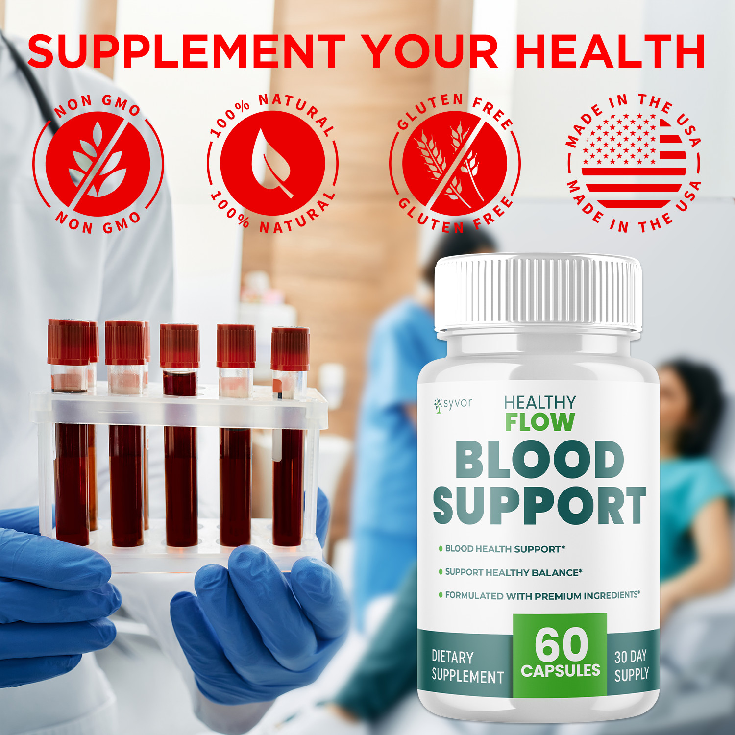 Healthy Flow Blood Advanced Formula, HealthyFlow Support Supplement 60 Capsules