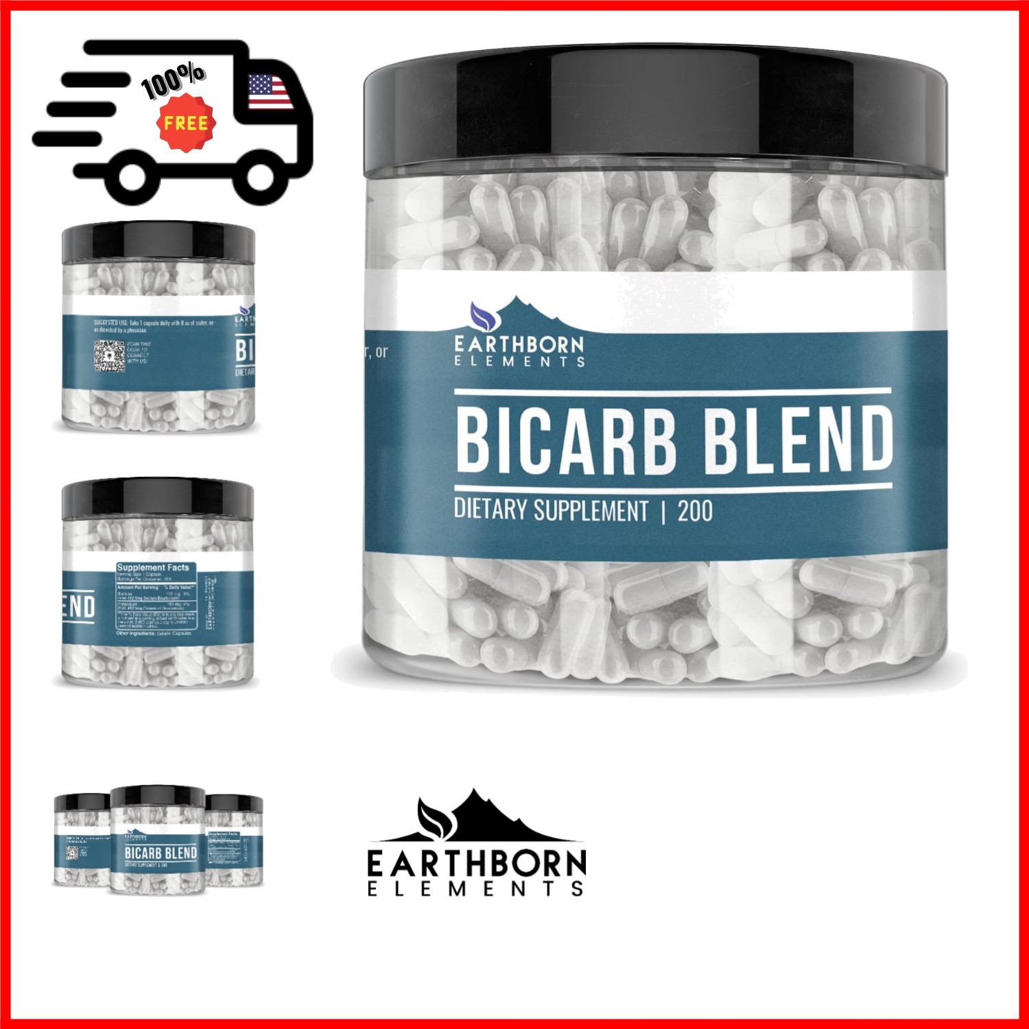 Pure Bicarb Blend 200 Capsules – Unflavored & No Additives for Wellness Support