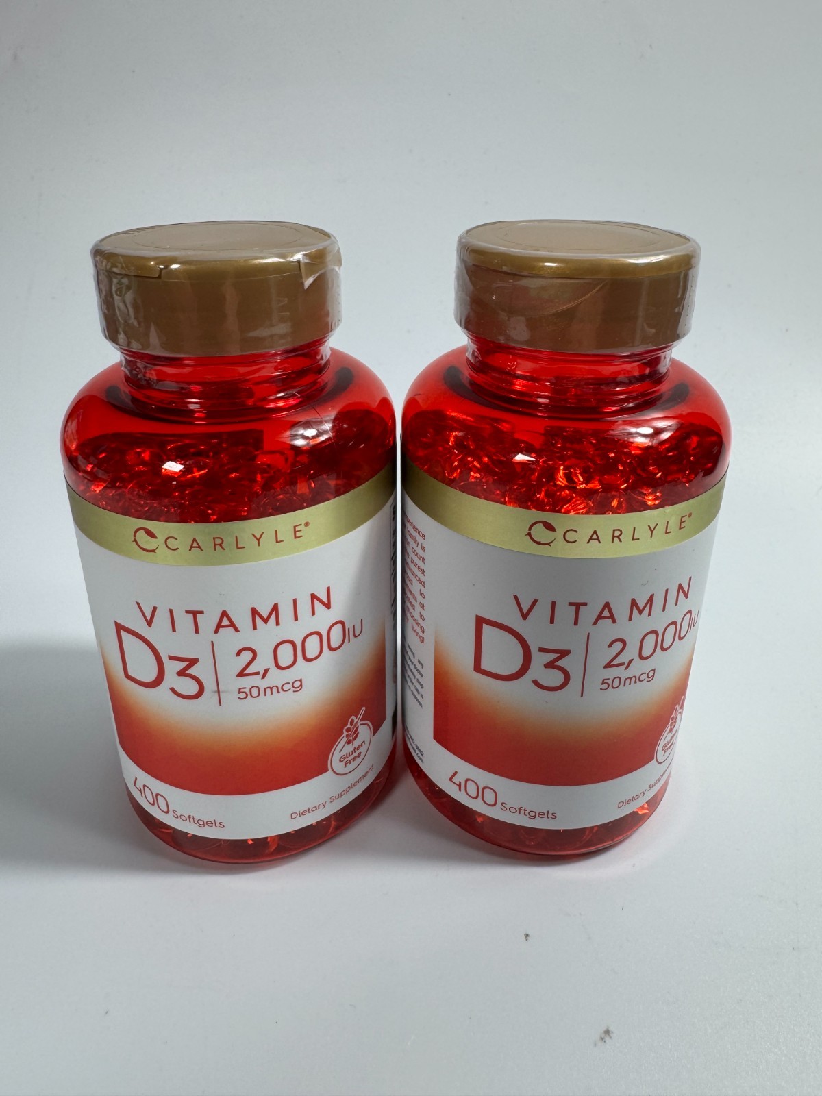 Vitamin D3 2000 IU Softgels 400 Count | Non-GMO, Gluten Free by Carlyle – 2 pack