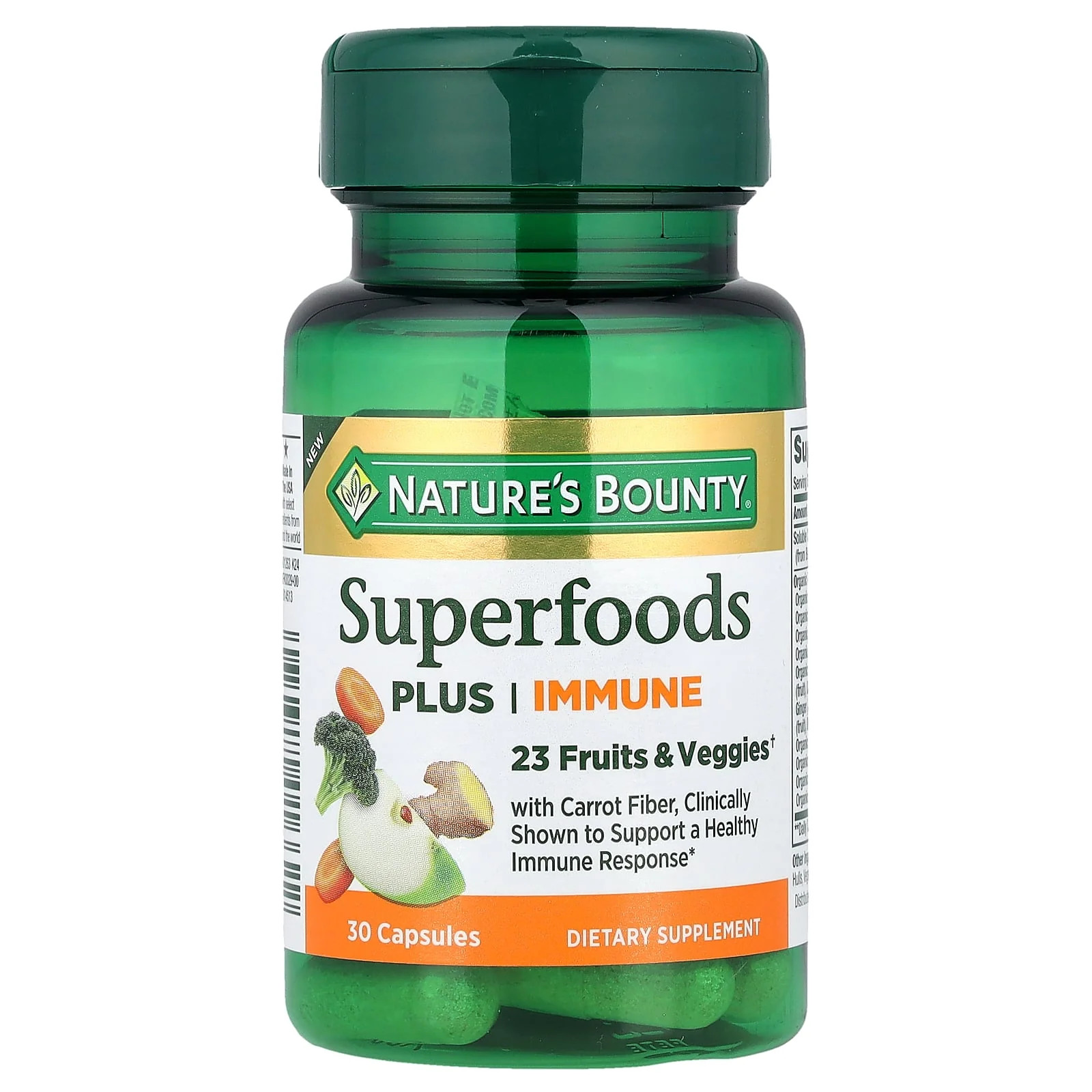 2 X Nature’s Bounty, Superfoods Plus Immune, 30 Capsules
