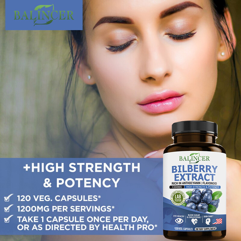 Bilberry Extract 1200 Mg – Supports Eye And Vision Health Healthy Blood Sugar