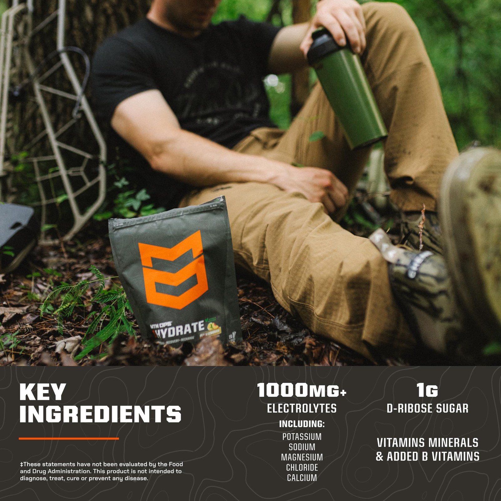MTN OPS Hydrate Low Sugar Electrolyte Powder 5.6 Ounce (Pack of 1), Various