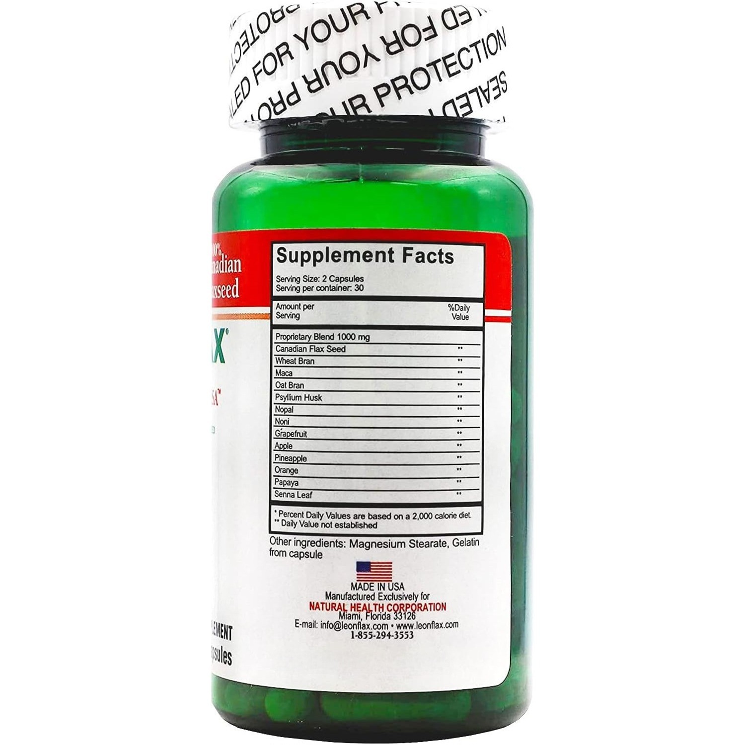 Leonflax Linaza Reductora De Grasa Capsulas 100% Natural #1 Pastillas Suplemento