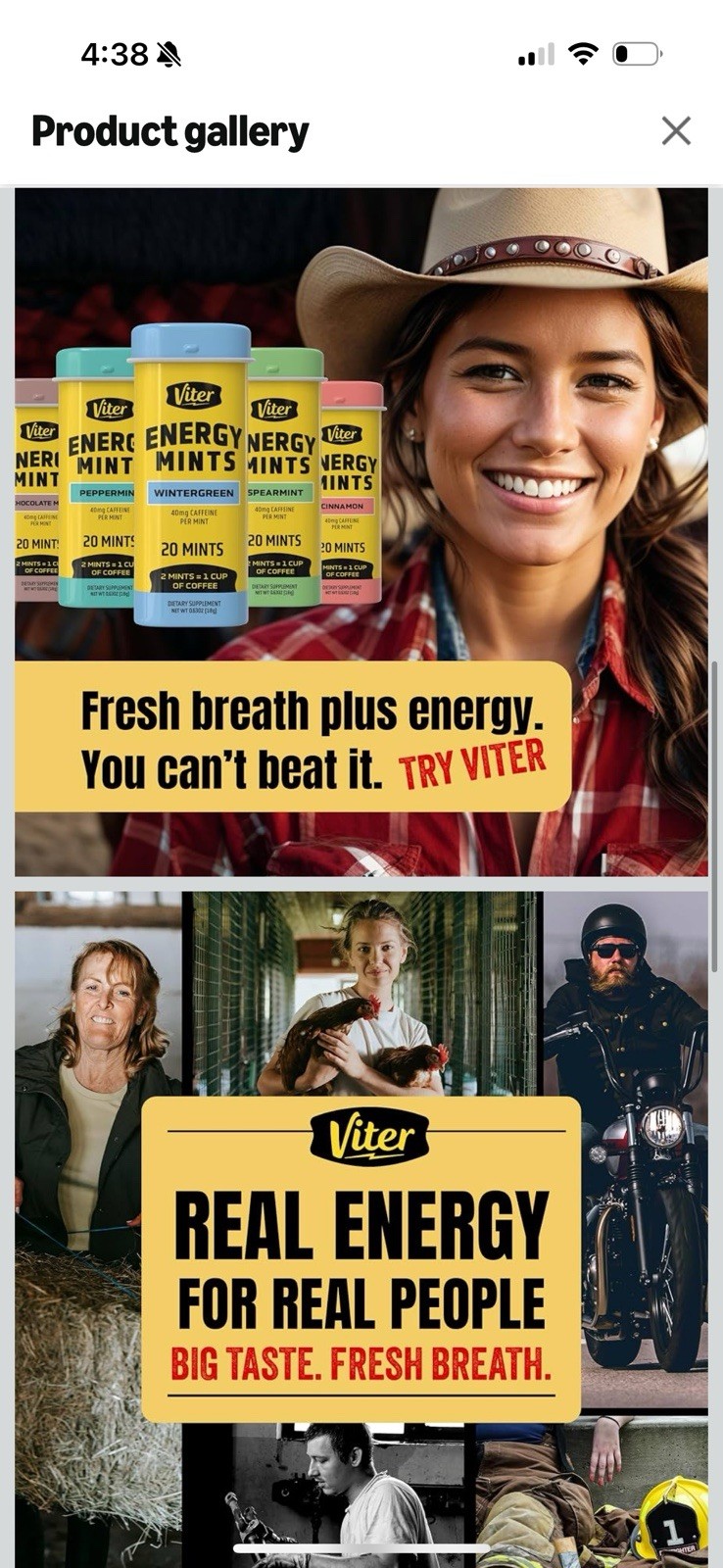 Viter Energy 40mg Caffeine Mints – Sugar Free (Variety Flavors, 100pcs Total)
