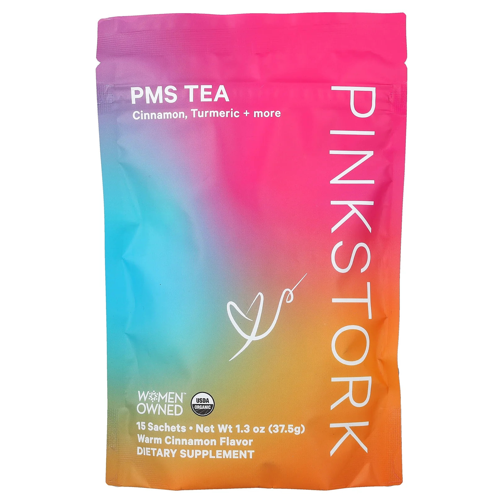 2 X Pink Stork, PMS Tea, Warm Cinnamon, 15 Sachets, 1.3 oz (37.5 g)