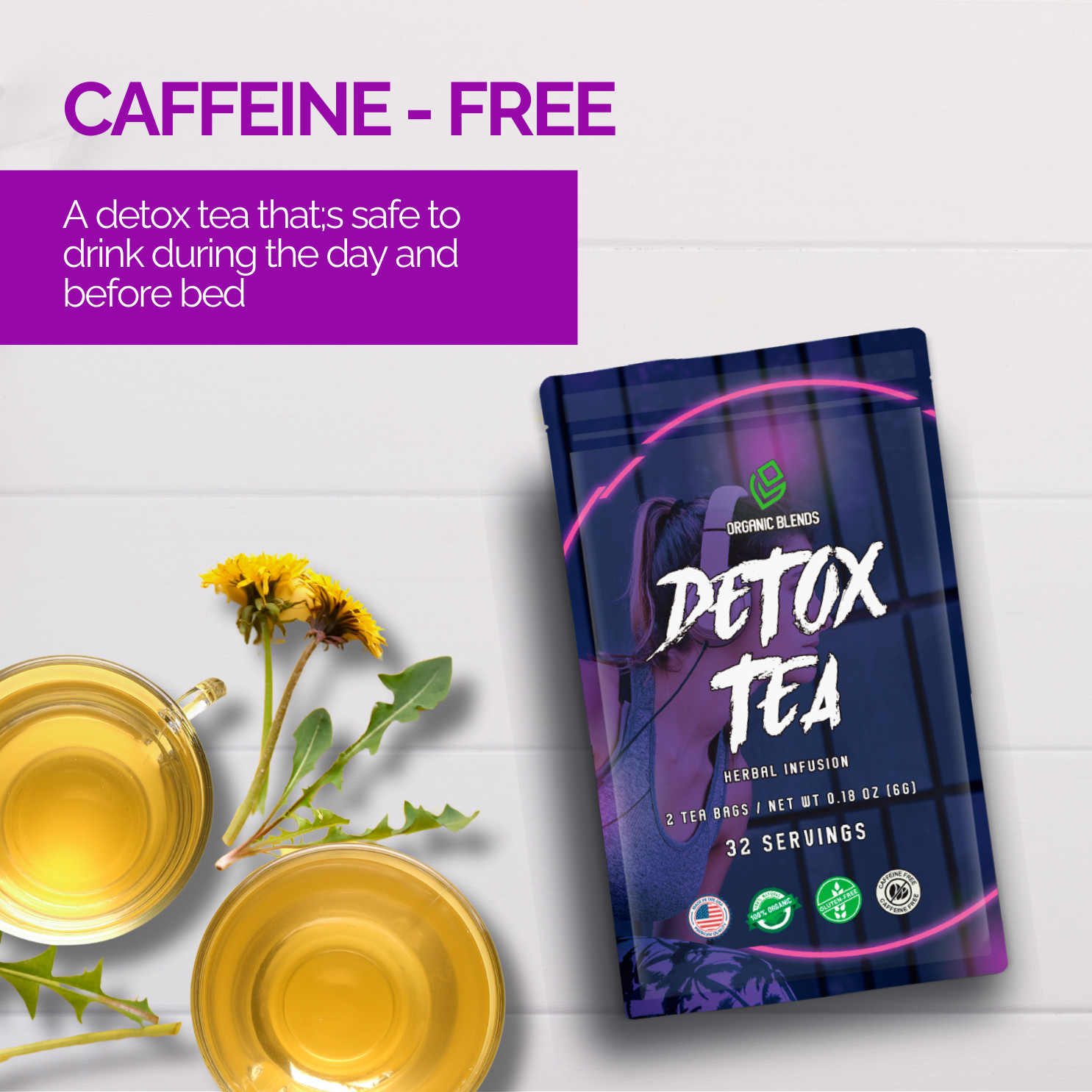 Detox Tea | Weight Loss Herbal Cleanse | No Caffeine | Slimming tea
