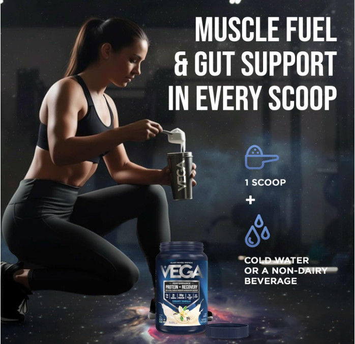 Vega Protein + Recovery, Vanilla, 30g Vegan Protein, 20 Servings