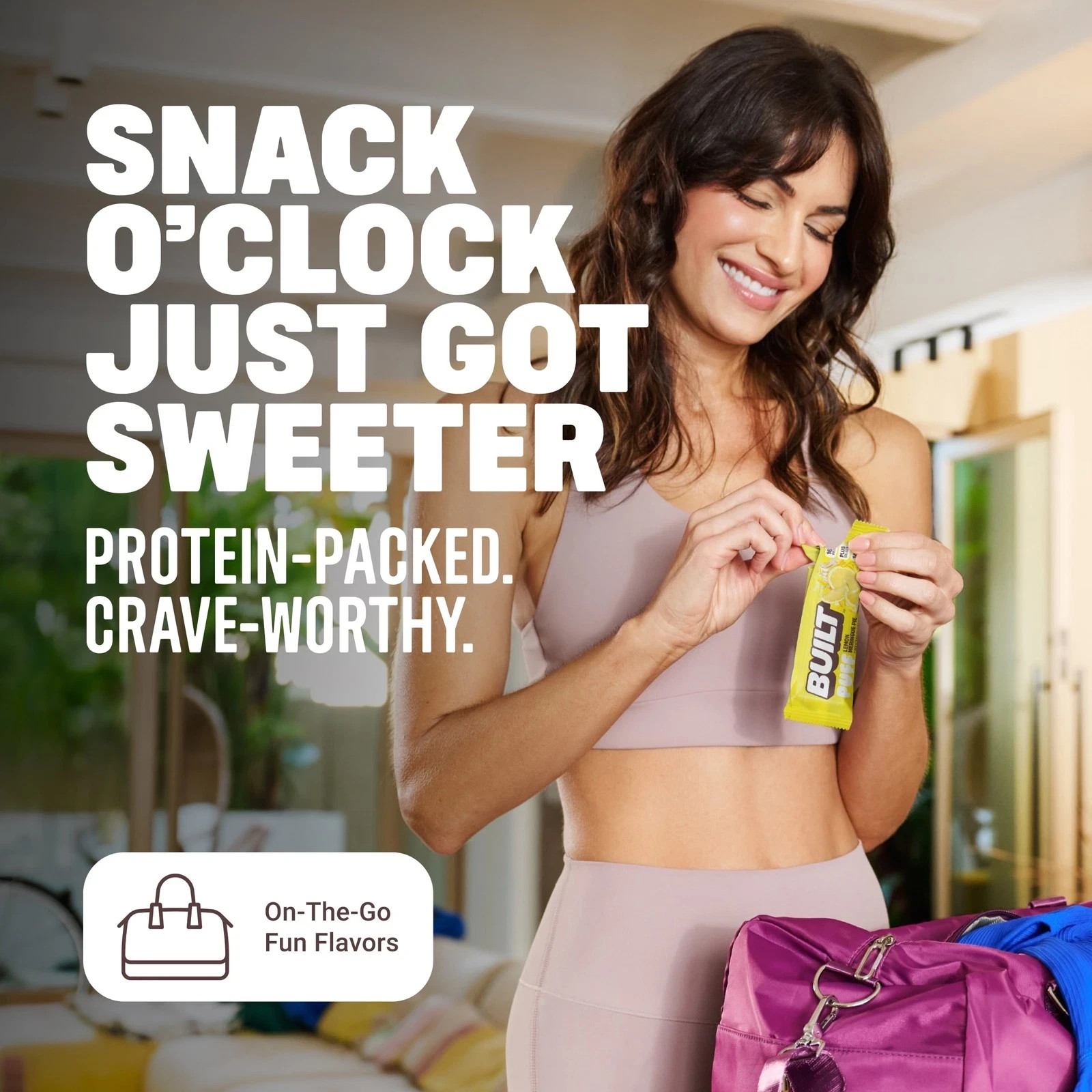 BUILT Bar, Puff Protein Bar, Lemon Meringue Pie, 16G Protein, Collagen, 150 Calo