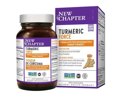 New Chapter Turmeric Force Heart & Brain Support 60 Capsules Exp. 02/2028+