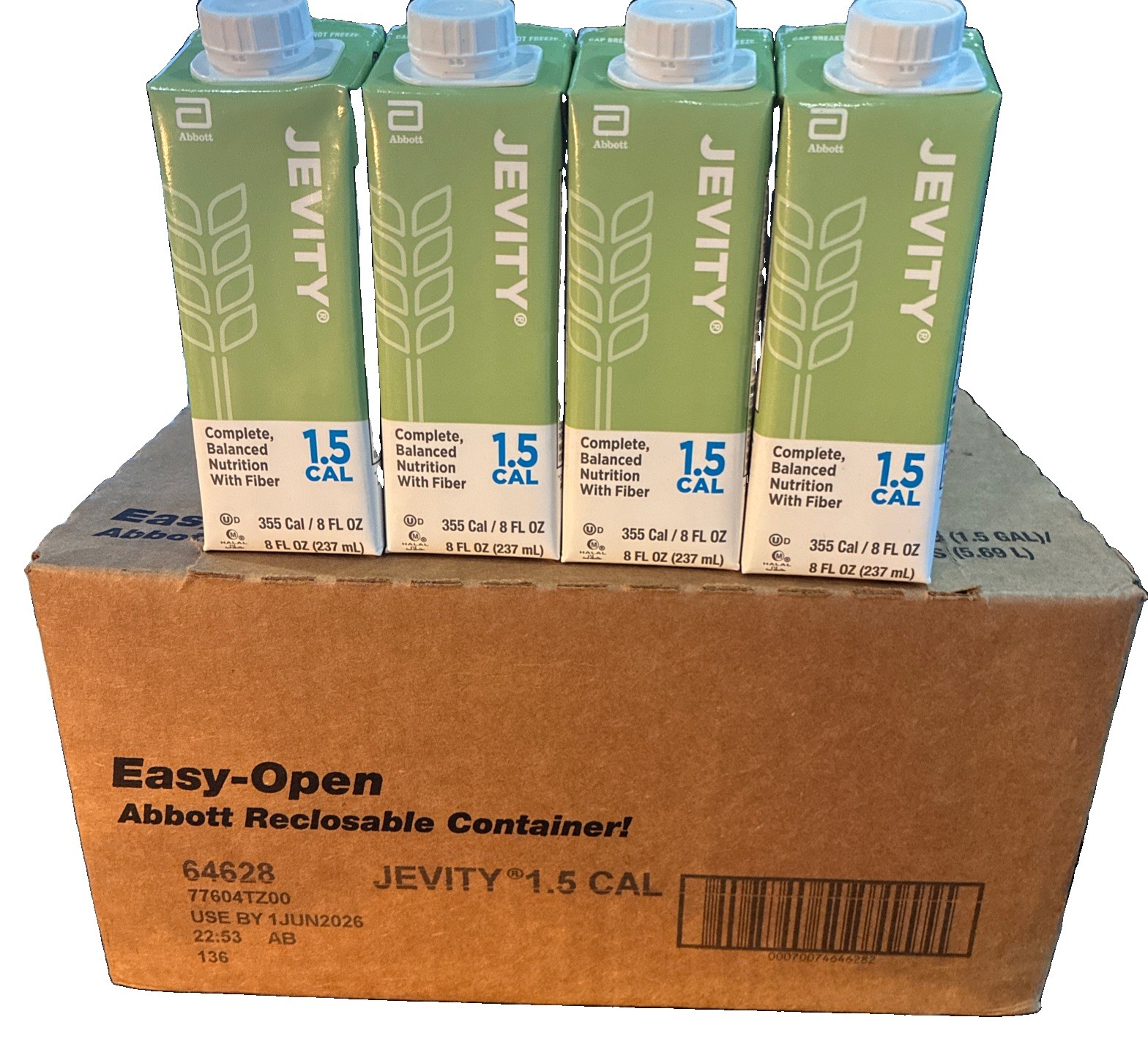 Easy~Open Abbott Reclosable Container JEVITY 1.5 CAL 8 FL OZ~24 Per Case