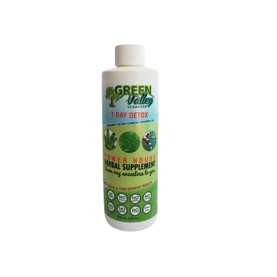 Green Valley Cleanser 1 Day Detox 8oz Power House Herbal Supplement 