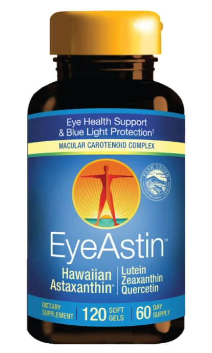 EyeAstin, 120 SoftGels Hawaiian Astaxanthin Eye Health Blue Light Protection