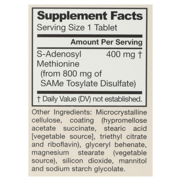 Jarrow Formulas SAMe 400mg Vegan 30 Tablets Exp 1/2027