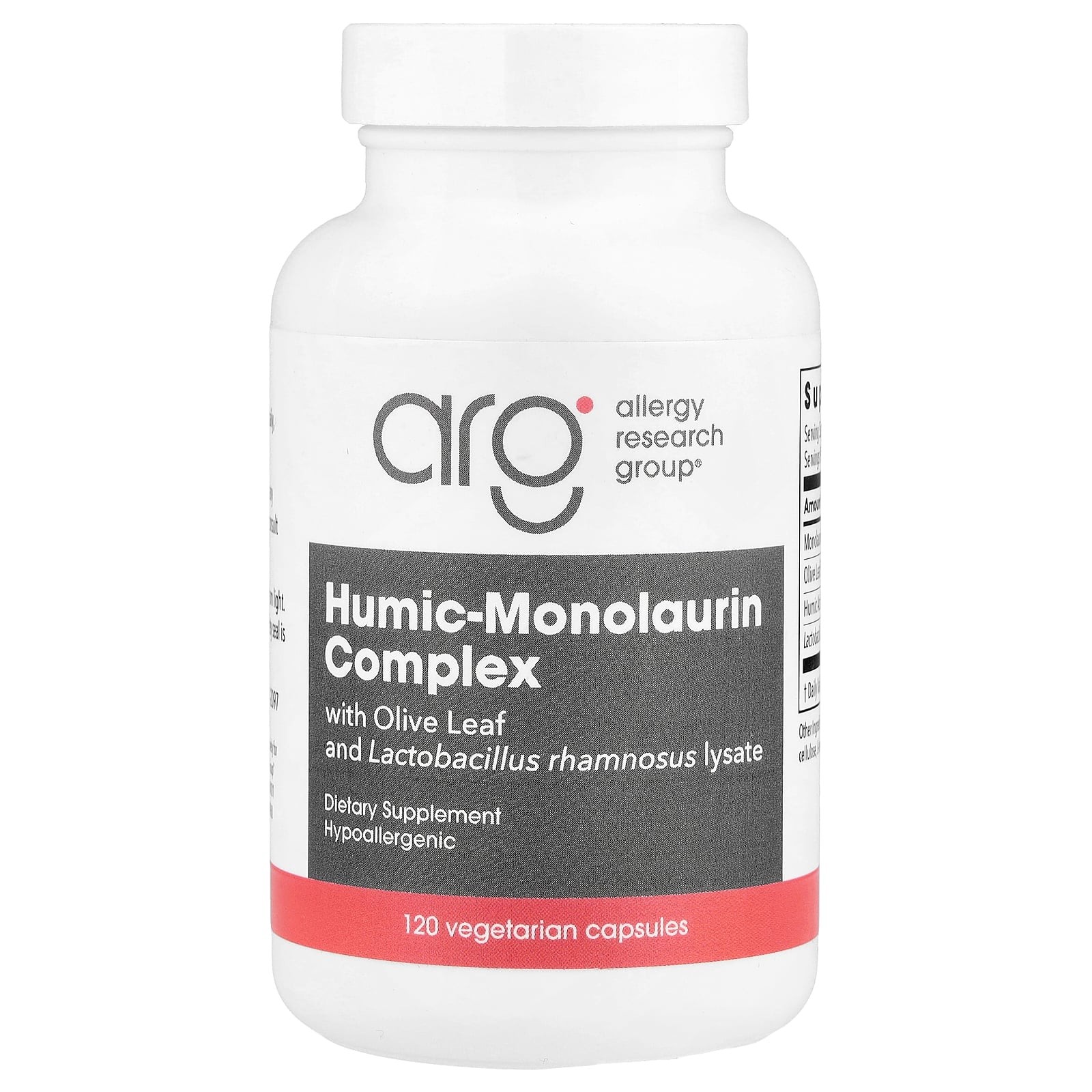 2 X Allergy Research Group, Humic-Monolaurin Complex, 120 Vegetarian Capsules