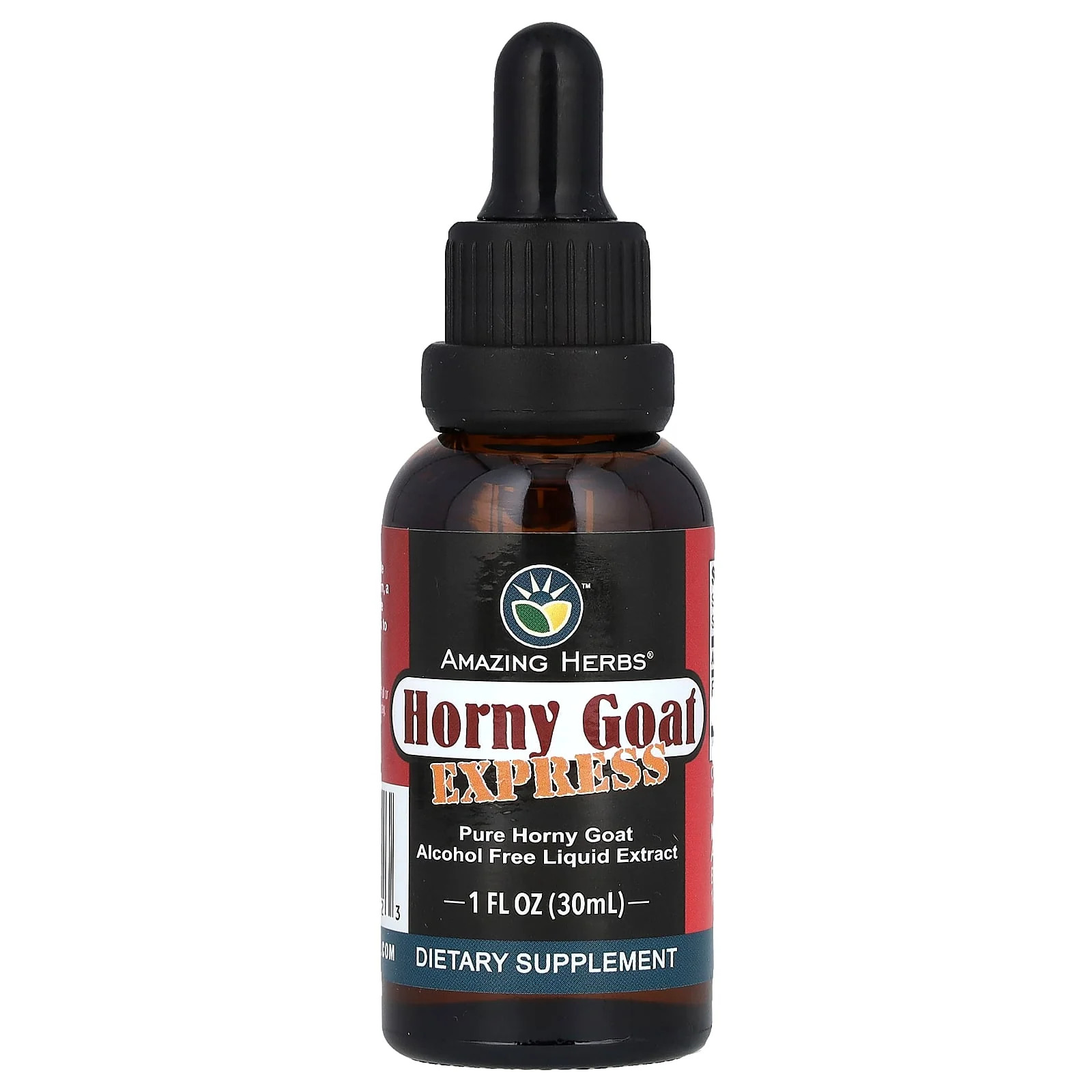 2 X Amazing Herbs, Horny Goat Express Liquid Extract, Alcohol Free, 100 mg , 1