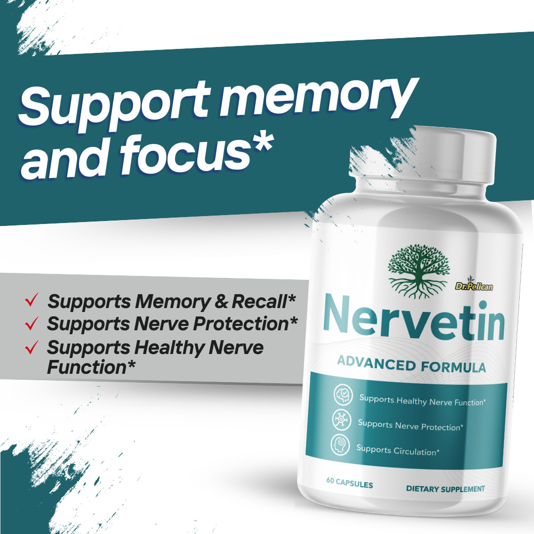 Nervetin- Brain Support- 4 Bottles- 240 Capsules