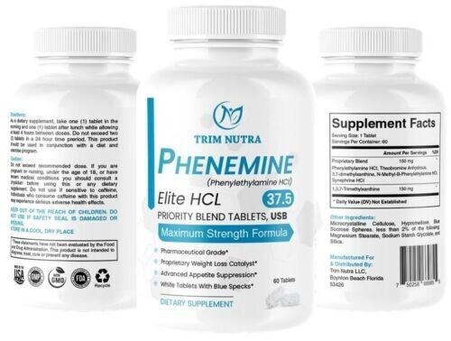 1 bottle of Phenemin Elite 37.5 Best appetite suppressant and energy pill