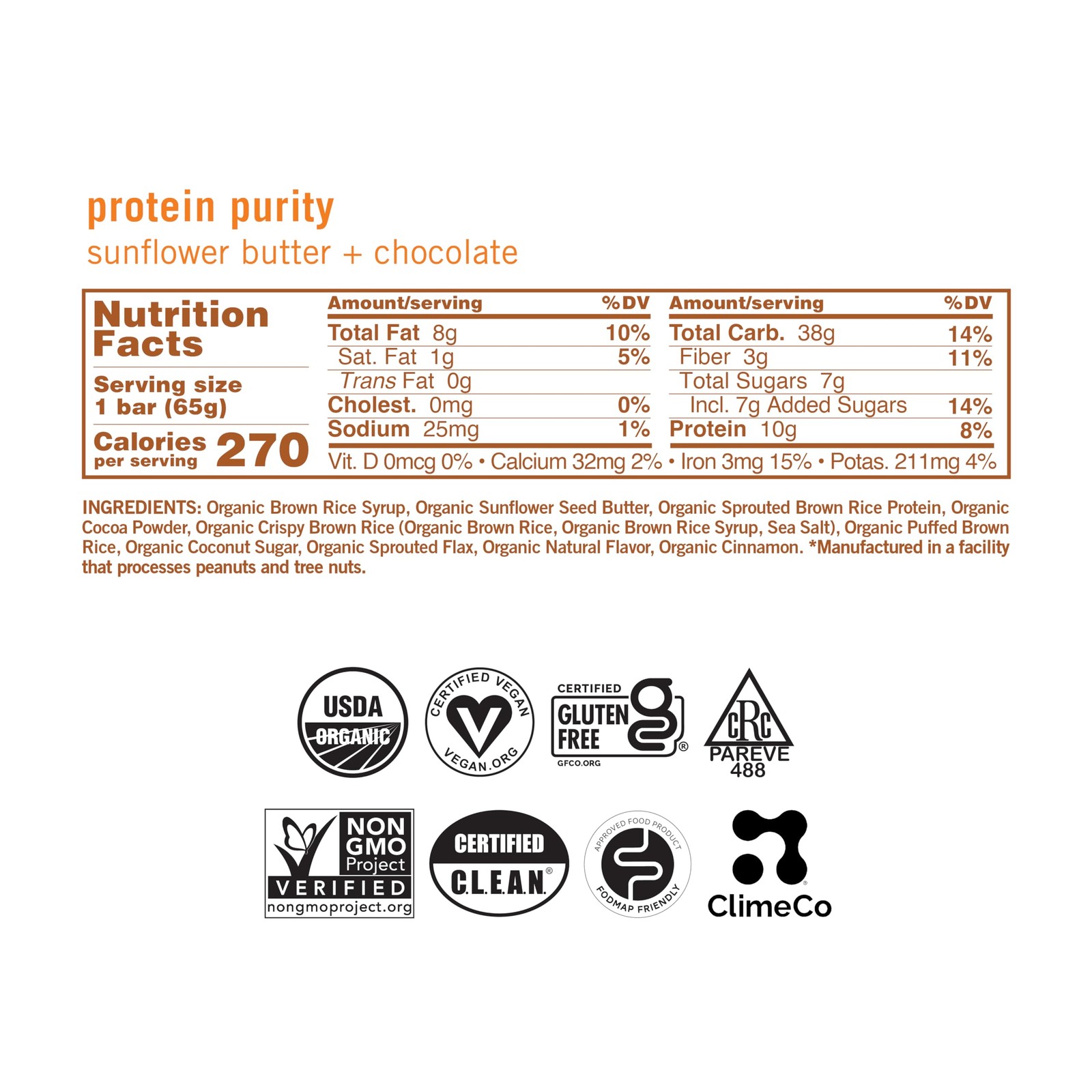 GoMacro MacroBar Organic Vegan Protein Bars Sunflower Butter + Chocolate 2.3…