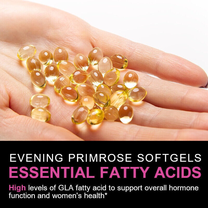 Evening Primrose Oil 1300 mg with GLA 120 Softgels Cold Press for Women’s Health