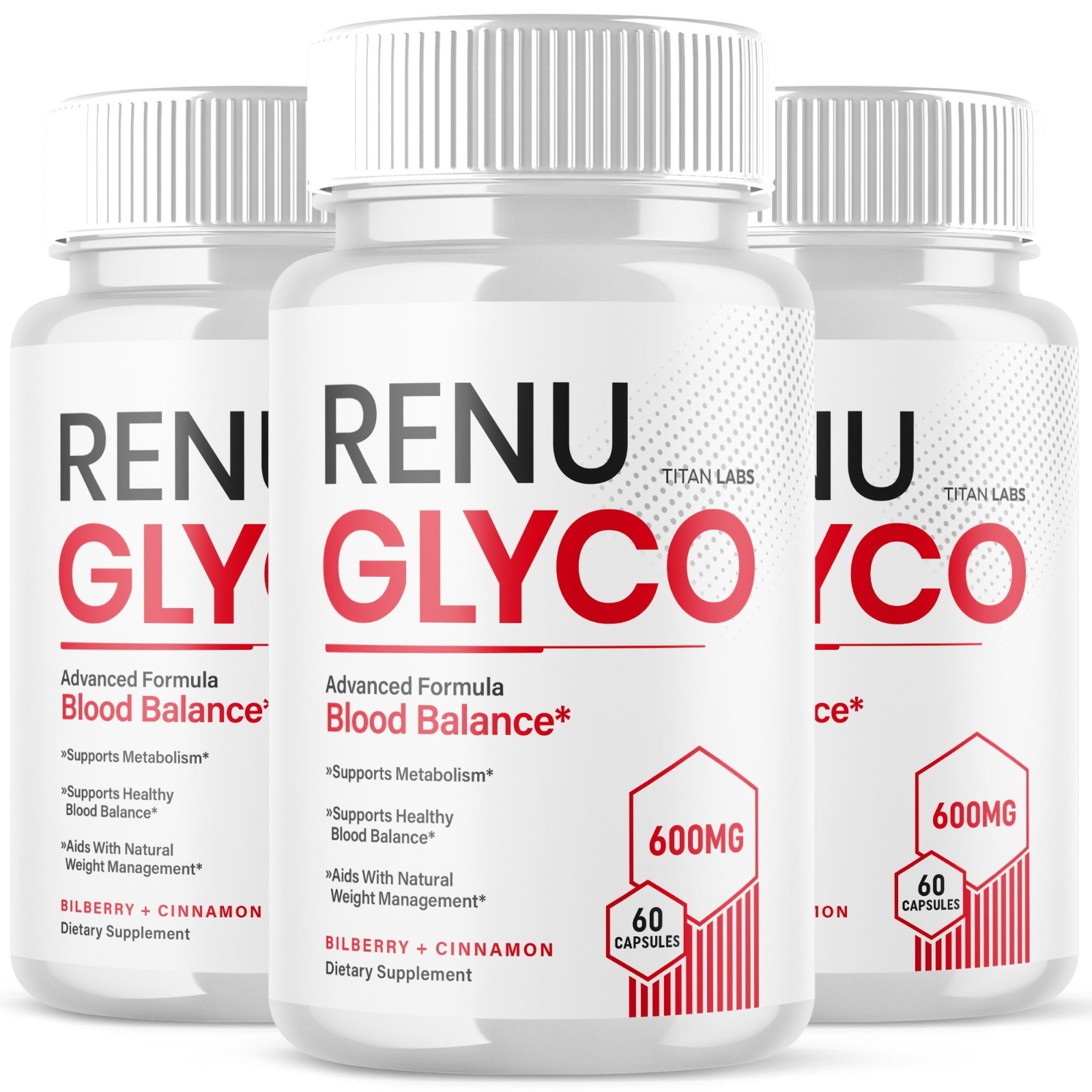 (3 Pack) Renu Glyco Advanced Blood Health Support Supplement RenuGlyco 180 Caps