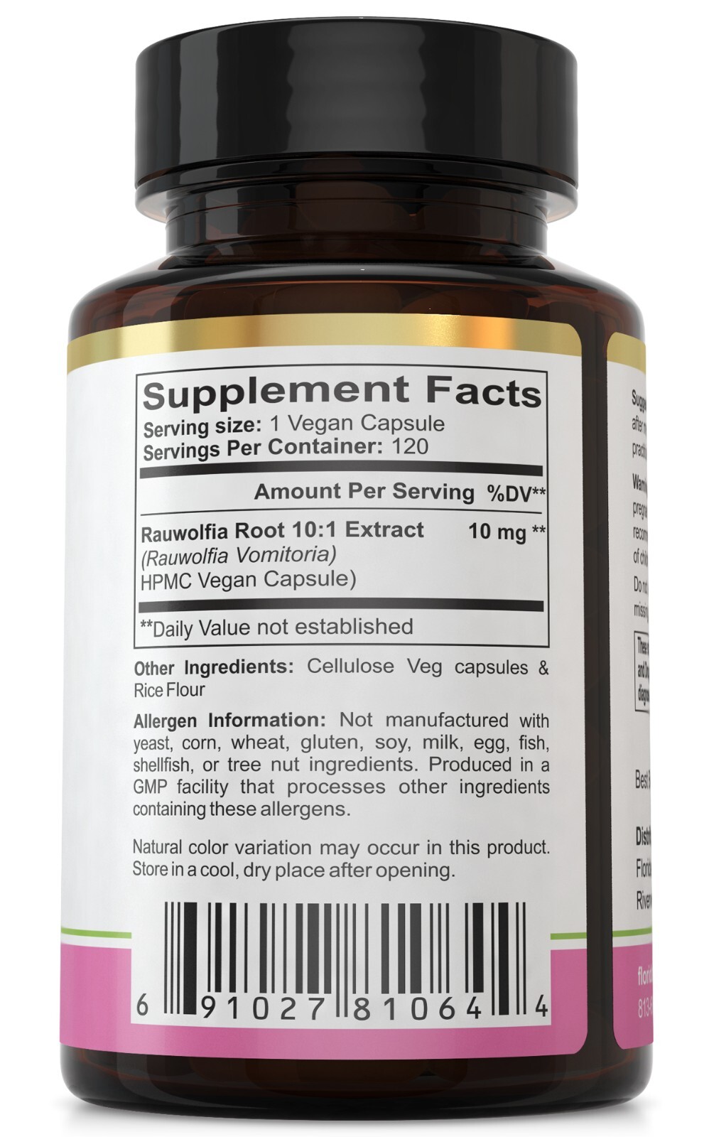 Rauwolfia Vomitoria Bark Extract Capsules 10:1 (120 Capsules)