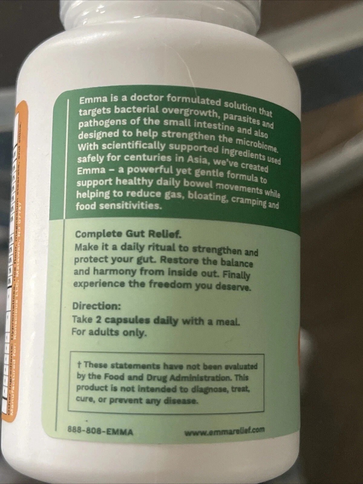 3 Pack Emma Gut Health Supplement 180 Capsules for Bloating Relief & Leaky Gut