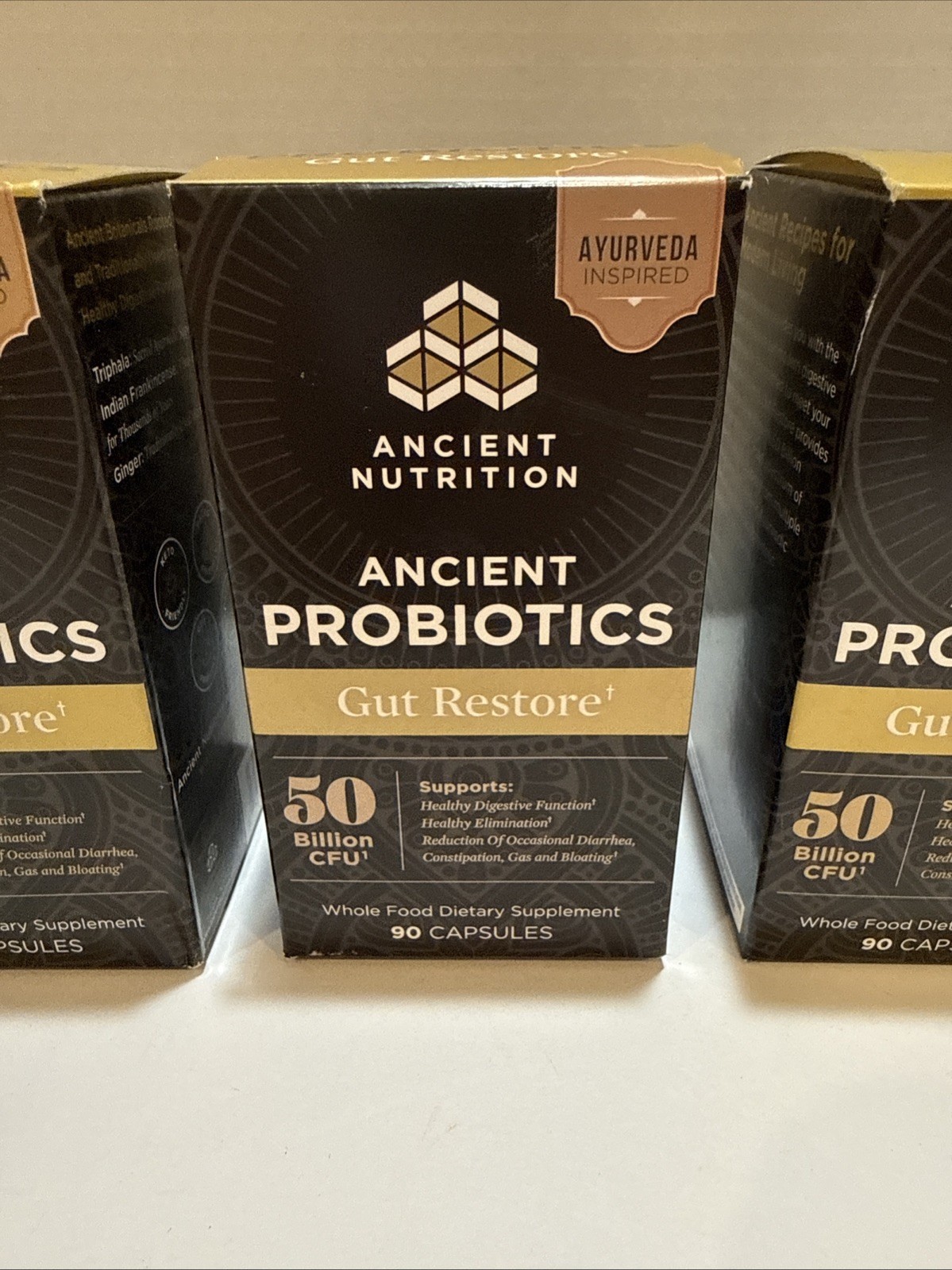 (4) Ancient Nutrition Probiotics Gut Restore Digestive 90 Capsules EXP 02/2026