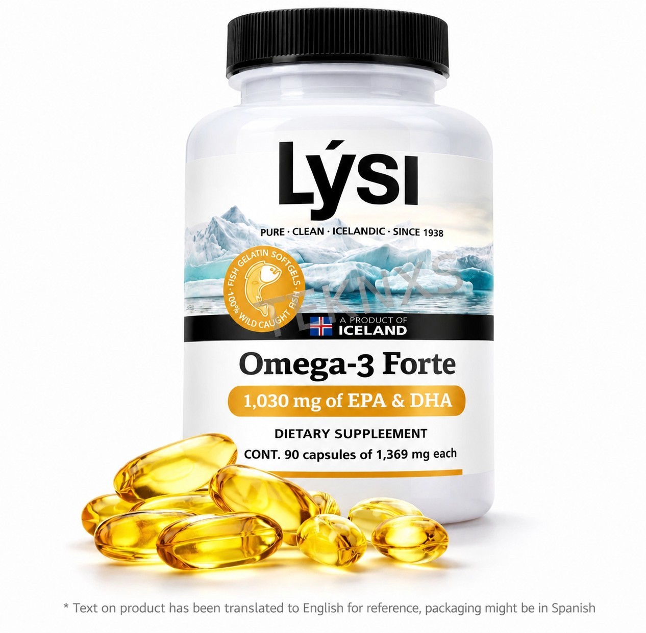 Lysi Omega 3 Forte 90 Capsules 1030mg EPA DHA Fish Oil Iceland NEW