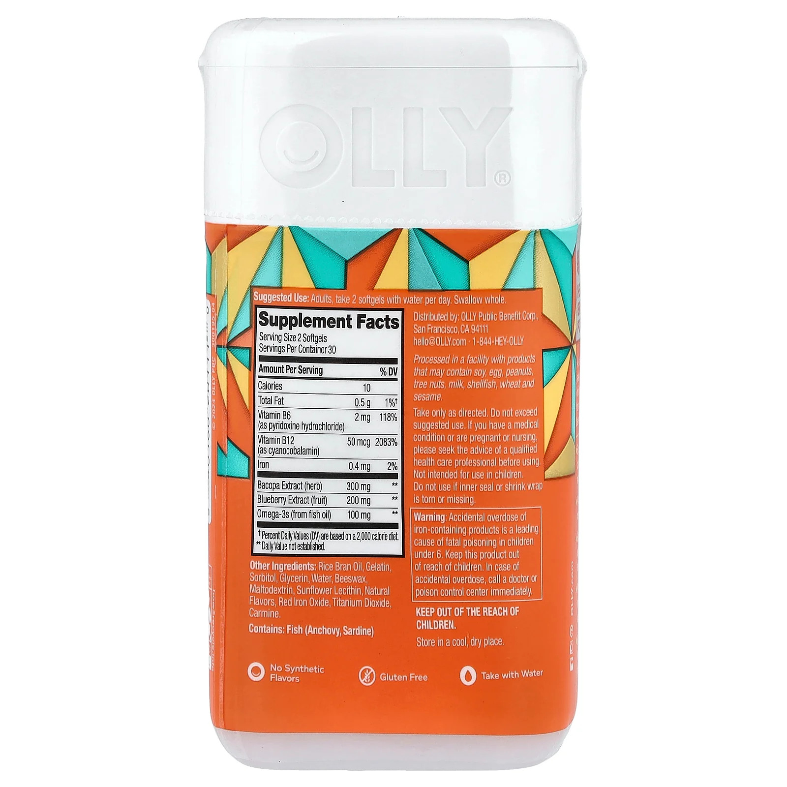 2 X OLLY, Brain, 60 Softgels