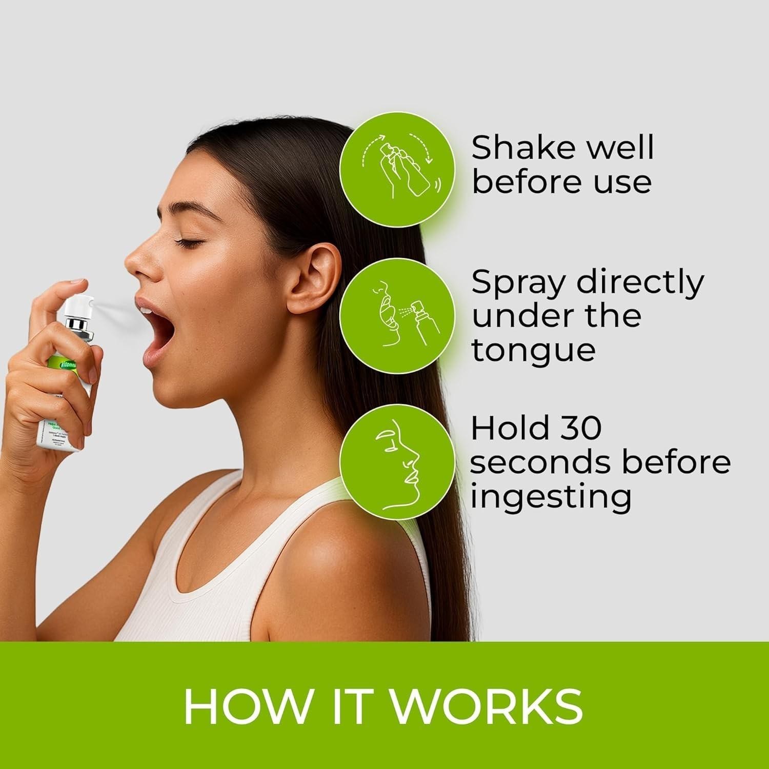 Energy Sublingual Oral Spray Under Tongue Supplement Instant Energy Focus 20ml