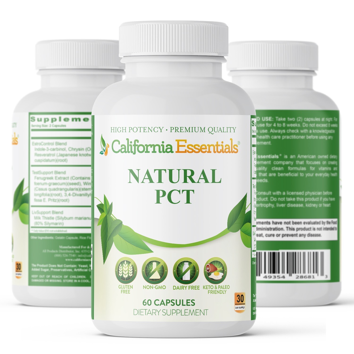 Natural PCT, Rice Flour, Maintain Muscle Restore Balance – 60 Caps, Pack of 3