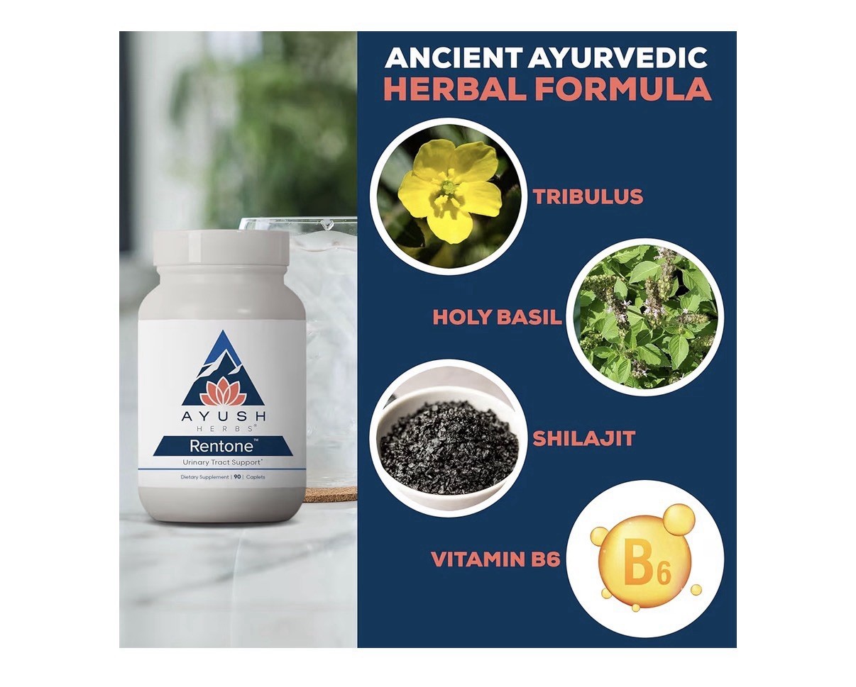 Ayush Herbs Rentone Kidney Urinary Tract Support Supplement with Cranberry 90cap