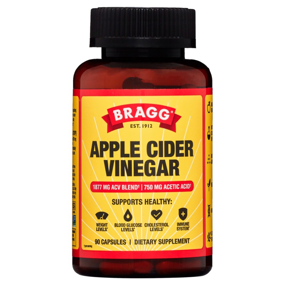 3Bottle Bragg Apple Cider Vinegar Immune & Weight Management Support 90 Capsules