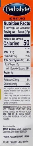 Pedialyte Electrolyte Powder, 0.6 Fl Oz Pouch, 6 Ct