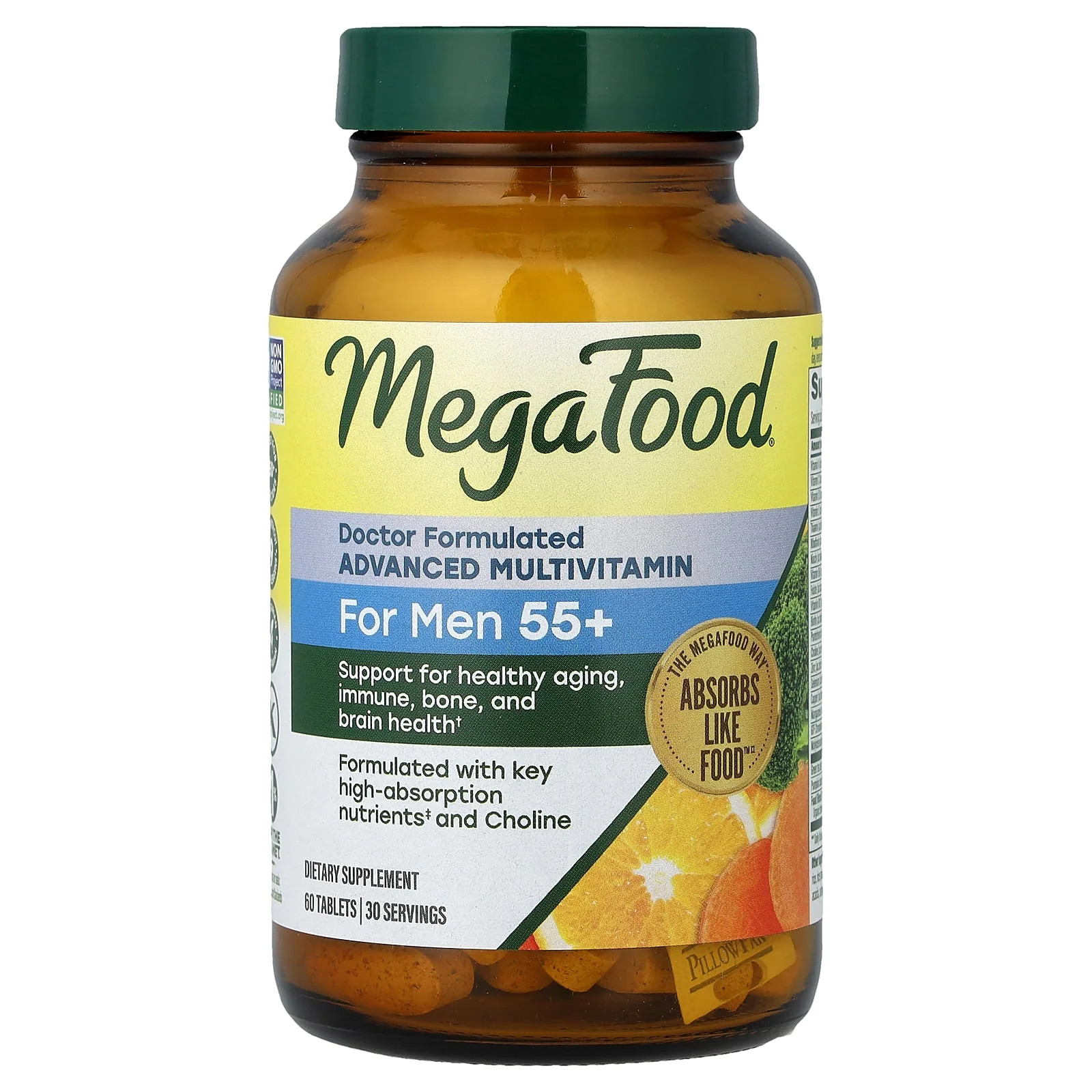 2 X MegaFood, Advanced Multivitamin, For Men 55+, 60 Tablets