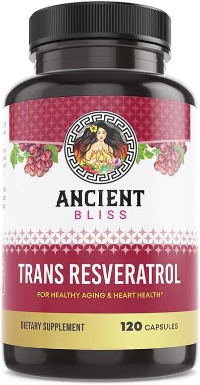 Ancient Bliss Trans-Resveratrol 1500mg w/ Polyphenol Complex 120Caps Resveratrol