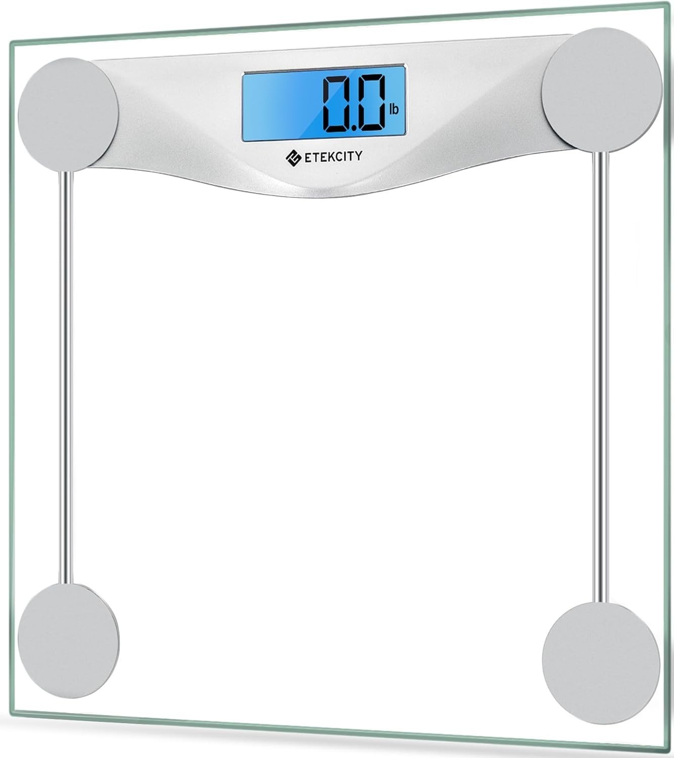 Digital Bathroom Scale Large Blue LCD Backlight Tempered Glass 400lb