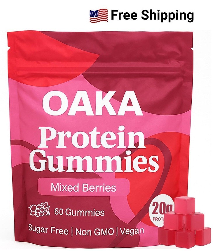 Protein Gummies for OAKA Vegan Protein Gummies Line, Mixed Berries Flavor