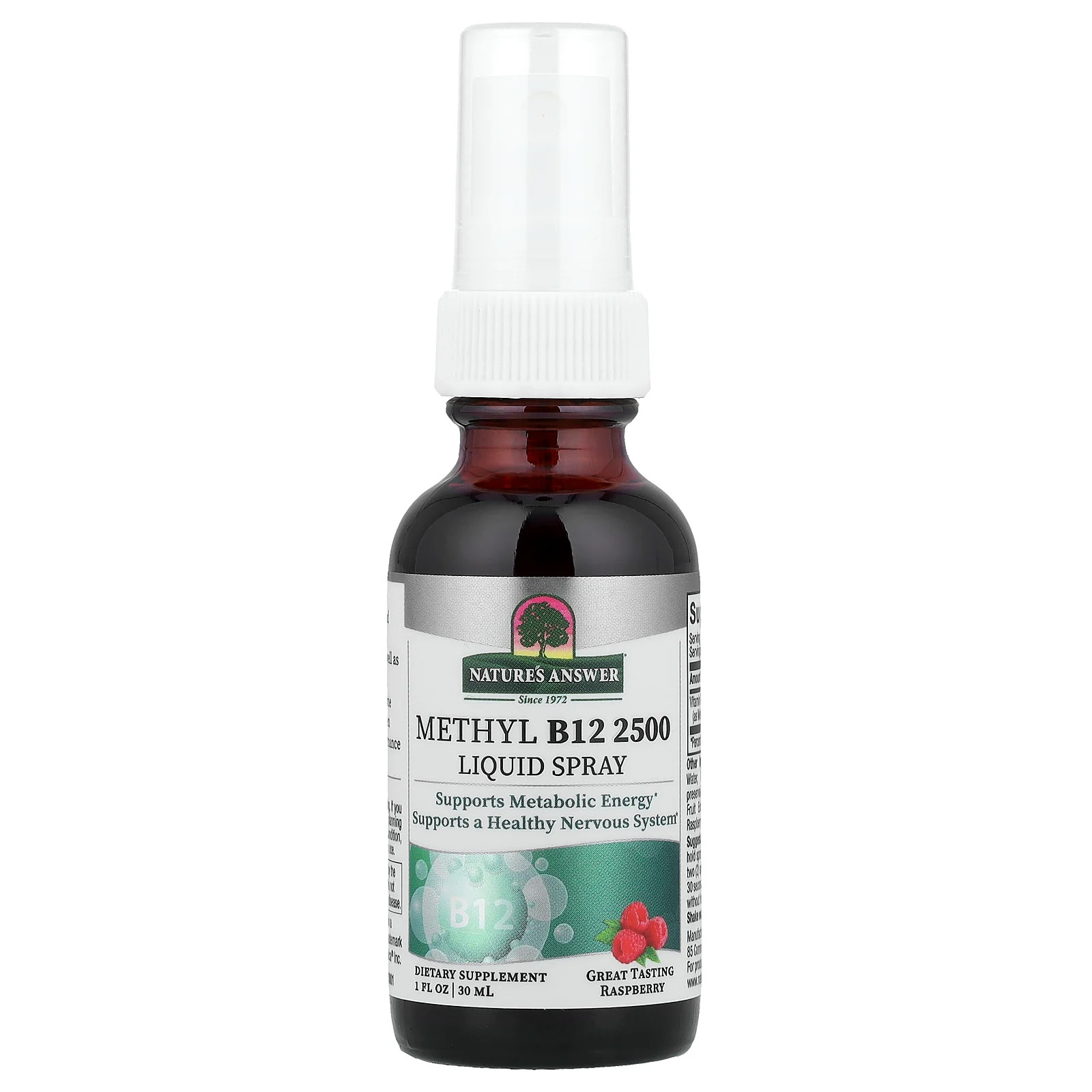 2 X Nature’s Answer, Methyl B12 2500 Liquid Spray, Raspberry, 1 fl oz (30 ml)
