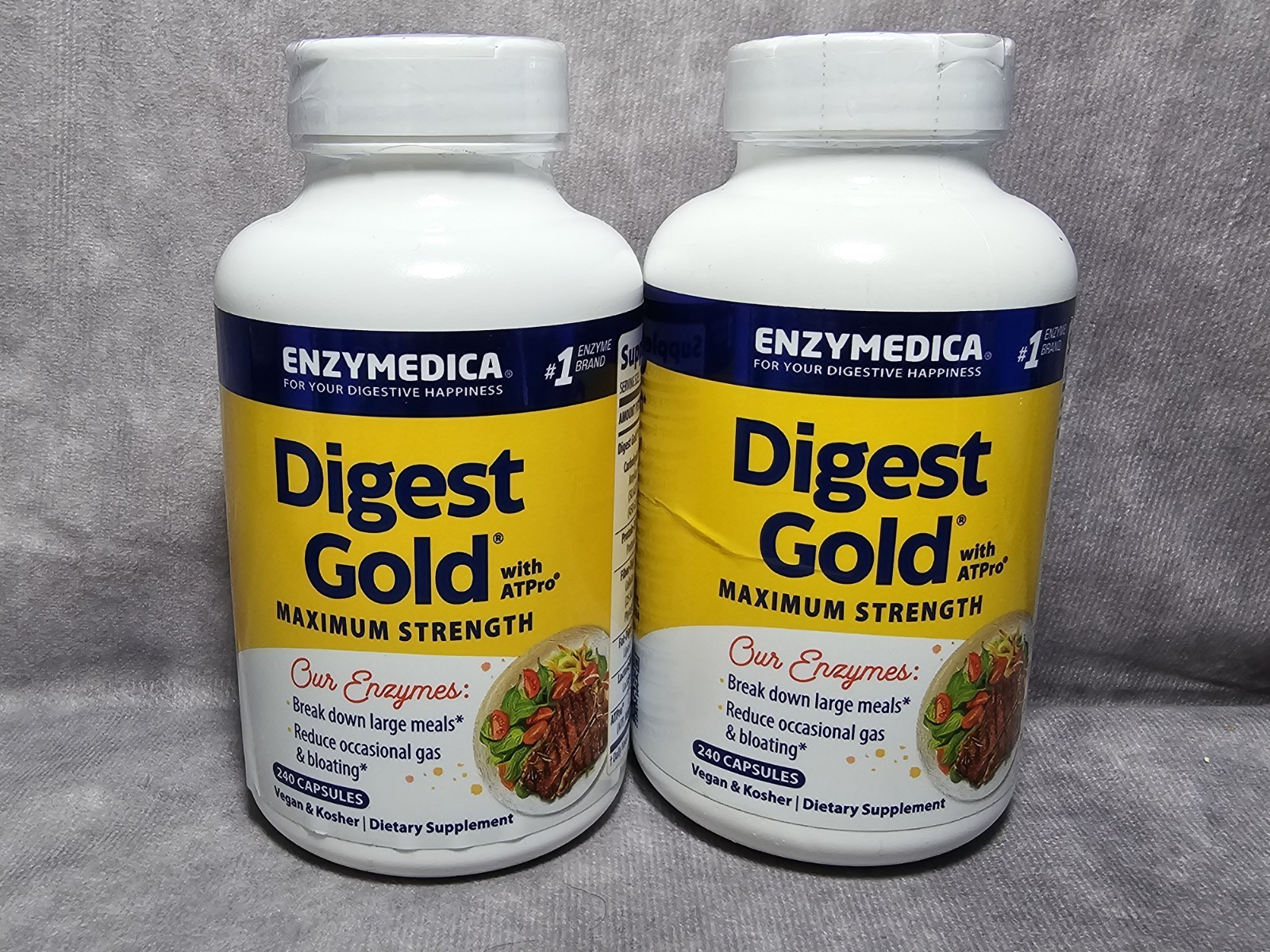 2x Enzymedica Digest Gold with ATPro Maximum Strength 240 (480 Caps) New Sealed