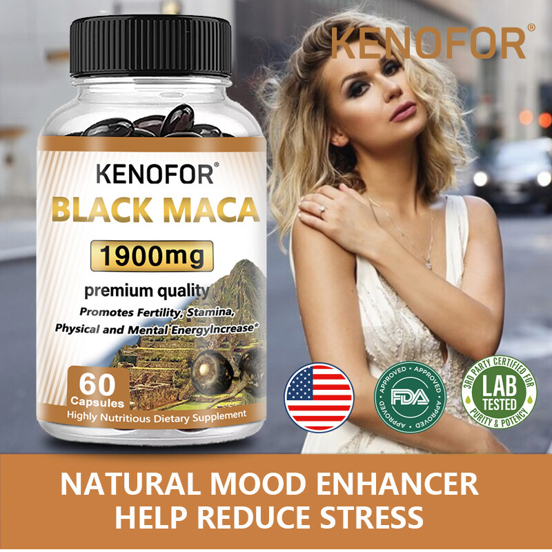 Organic Black Maca Capsules 1900 mg | Boost male energy, balance hormones