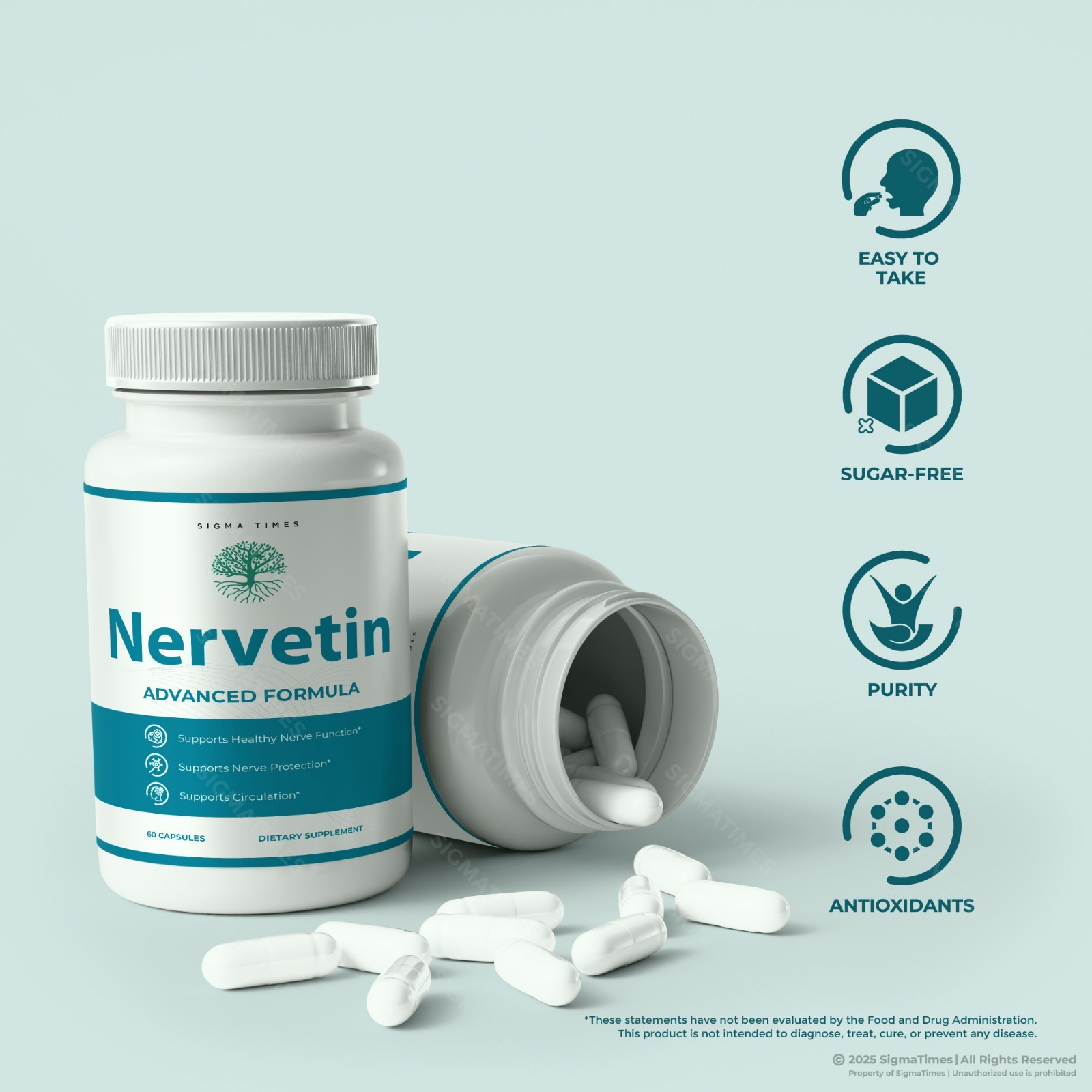 Nervetin Capsules, Daily Supplement for Nerve Support, Relaxation & Comfort -3pk