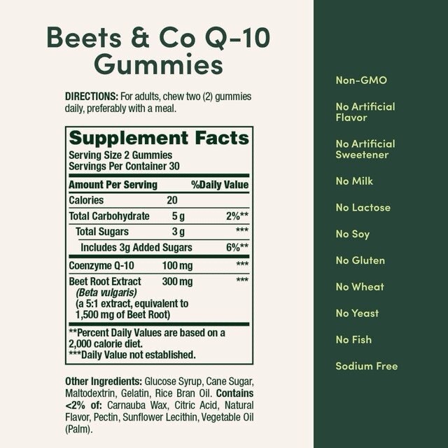 2 Nature’s Bounty Beets and CoQ-10 Gummies Heart Health Circulation 120 TOTAL