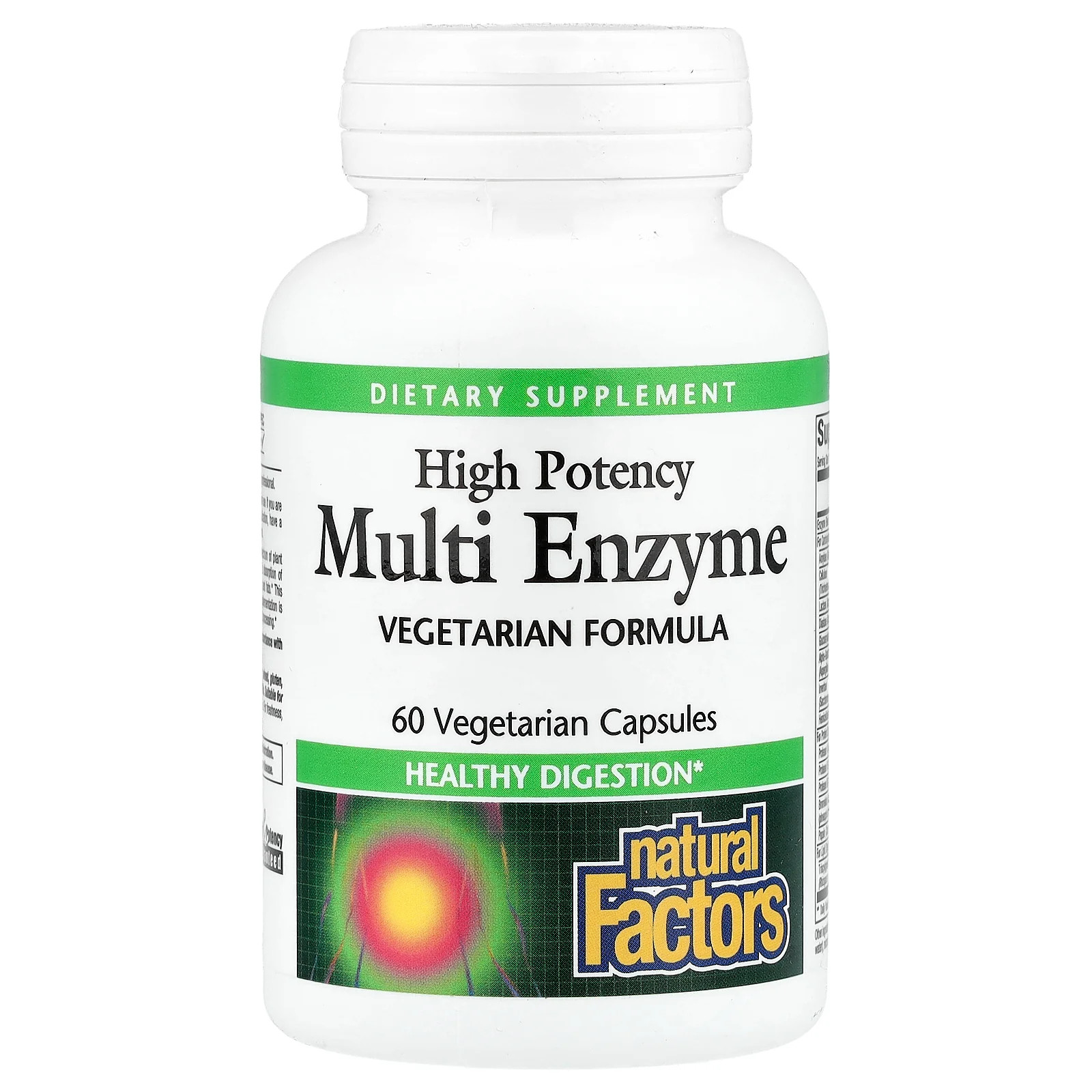 2 X Natural Factors, Multi Enzyme, High Potency , 60 Vegetarian Capsules