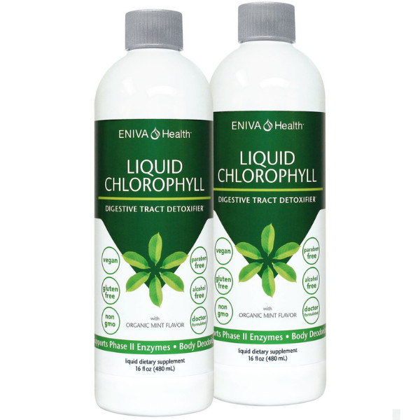 2 PACK Eniva Chlorophyll Liquid – Digestive Detoxifier 16 fl oz/ each