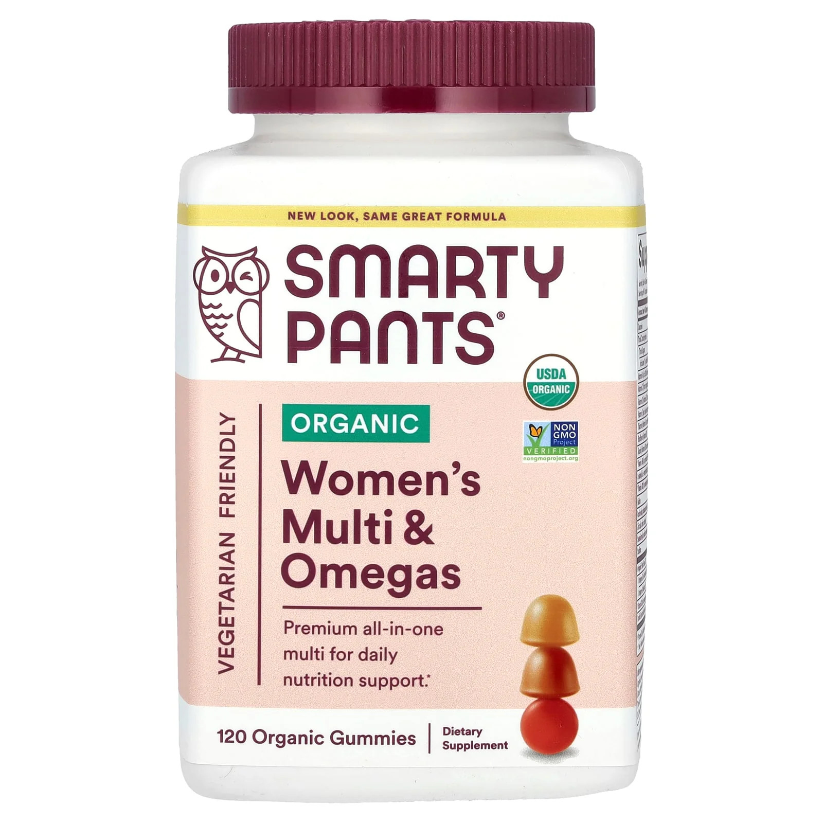 2 X SmartyPants, Organic Women’s Multi & Omegas, Raspberries, Lemon Lime and Gr