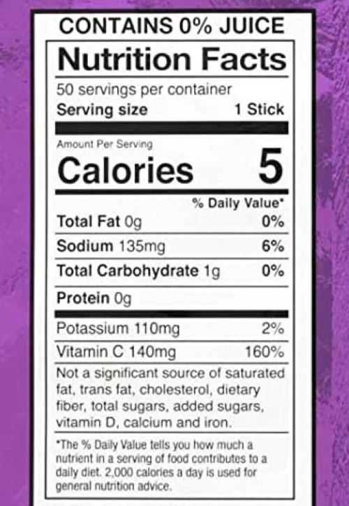 Sqwincher® .11 Ounce GRAPE Flavor Qwik Stik™ ZERO Powder, 50/pack