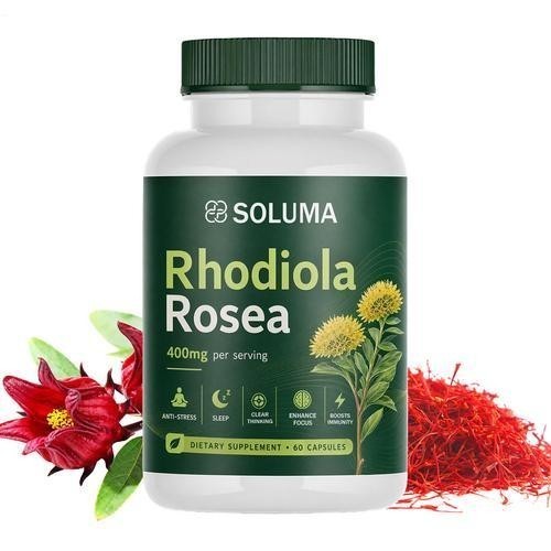 Soluma Rhodiola Rosea, 400mg Per Serving With Bioperine, 60 Capsules (2 pack)