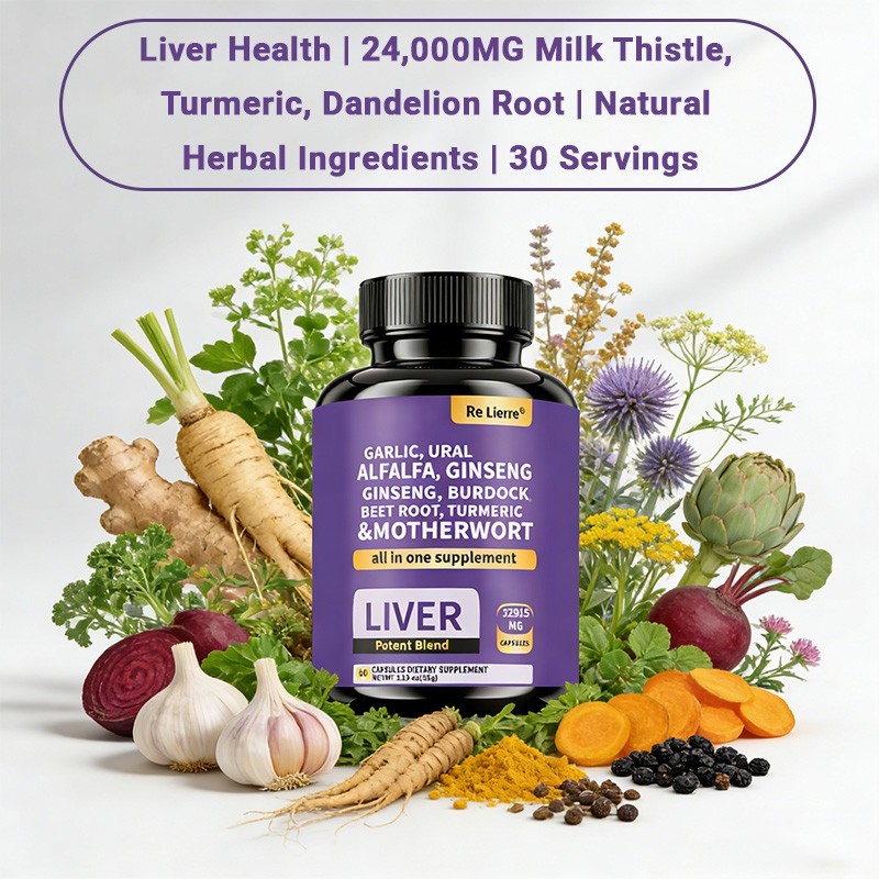 Liver Supplement 7 Herbs: Milk Thistle, Turmeric, Beet Root 60 Ct