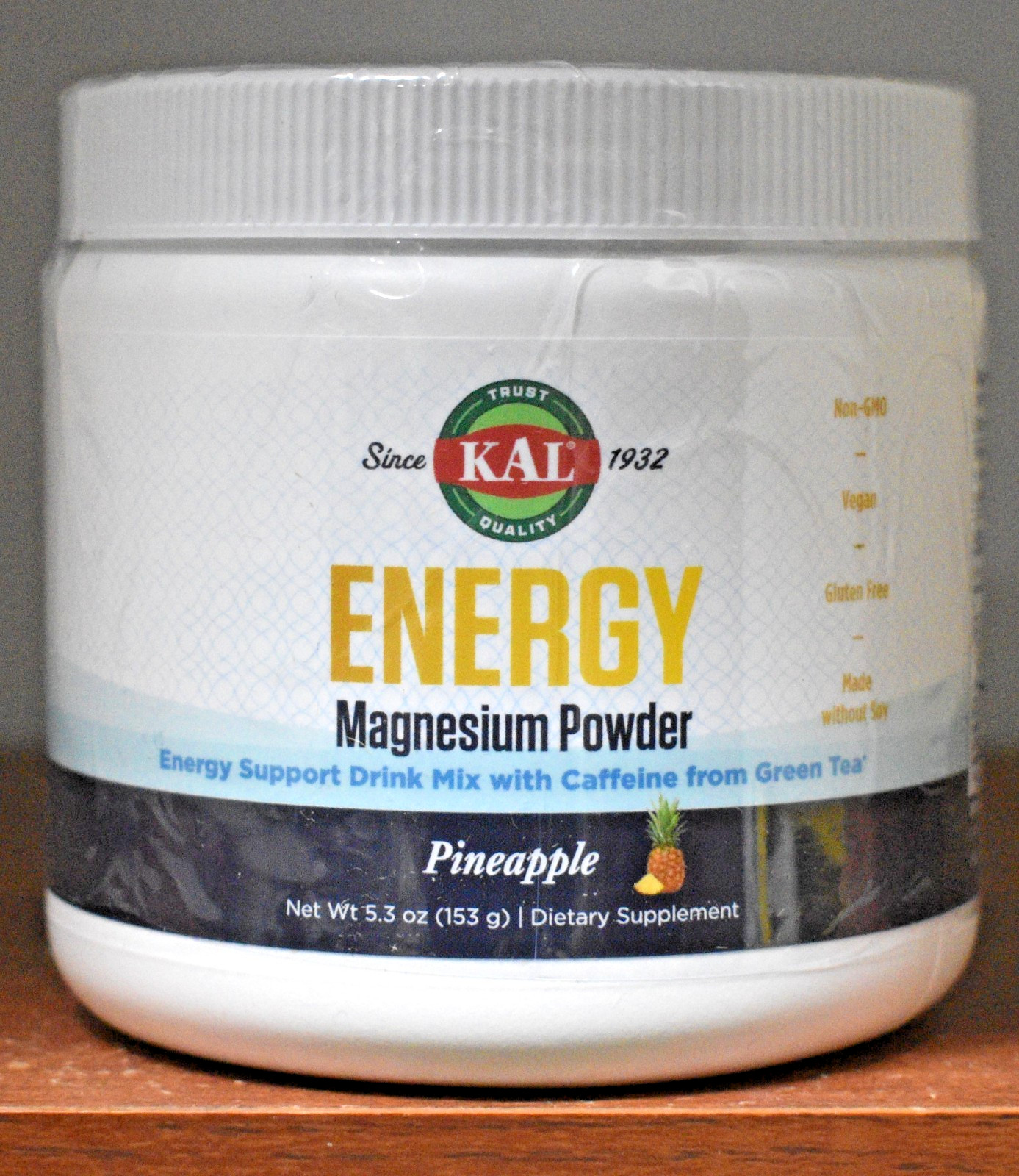 KAL Energy Magnesium Powder 5.3 oz (153 g) Pineapple Flavor Mag Powder 5.3oz